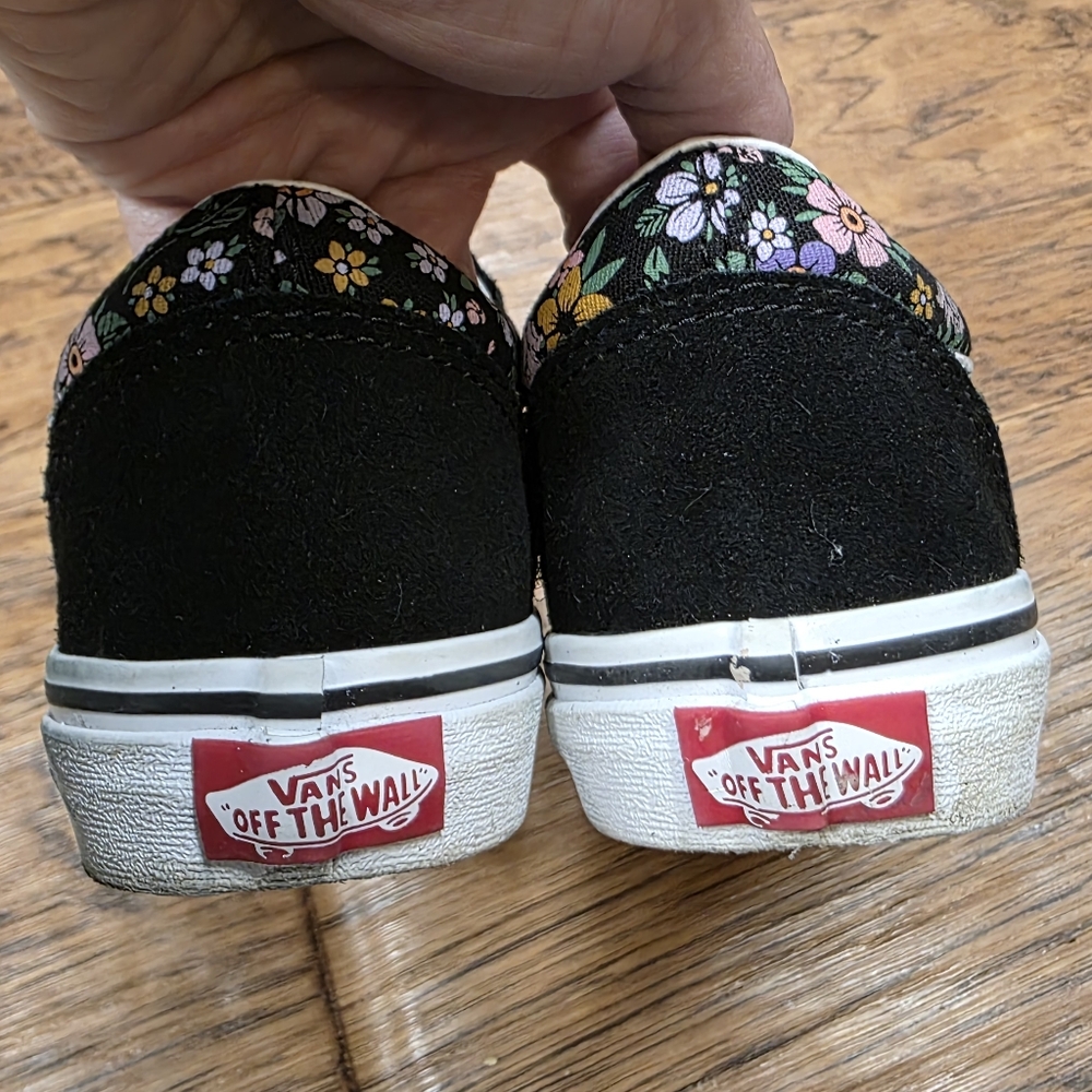 Vans Kids Black Floral Velcro Sneakers - Picture 3 of 4